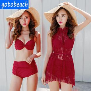 Sunset Hours Set: Shirred Bikini + Lace Cover-Up