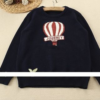 Mellow Fellow Hot Air Balloon Embroidered Sweater