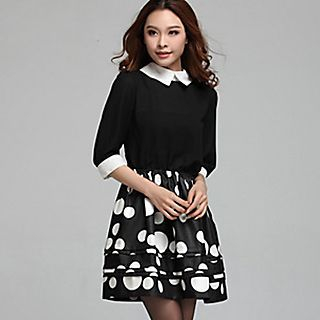 Rosa Isolde 3/4-Sleeve Dotted Panel Dress