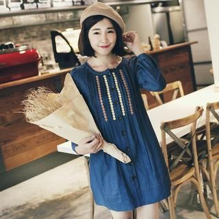 Tokyo Fashion Lace-Trim Denim Dress