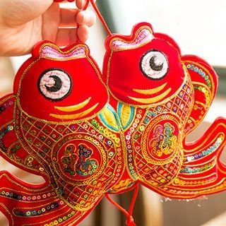 Rototo Deco Lucky Double Fish Lunar New Year Ornament