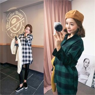 QNIGIRLS Plaid Long Shirt