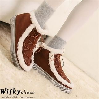 Wifky Lace-Up Corduroy Moccasins