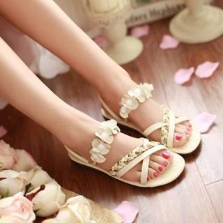 Pretty in Boots Rosette Sandals