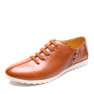 Sache Studded Lace-Up Genuine Leather Shoes