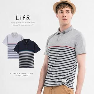 Life 8 Striped Polo Shirt