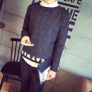 NAPO Check Letter Long-Sleeve T-shirt