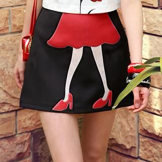 Dabuwawa Appliqué A-Line Skirt