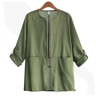 Oaksa Tab-Sleeve Open Front Jacket