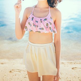 Little Dolphin Set: Pineapple Bikini + Swim Skirt