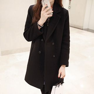 lilygirl Notched-Lapel Double-Breasted Coat