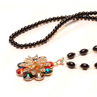 Glitglow Jeweled Rhinestone Beaded Necklace