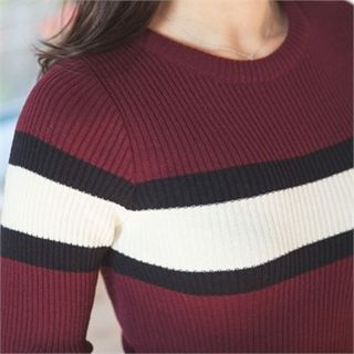 ERANZI Stripe Slim-Fit Knit Top