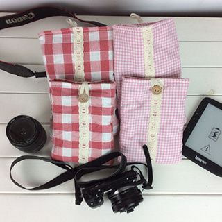 Plush Cam Gingham Camera / Tablet Pouch