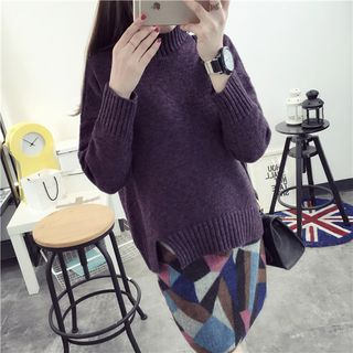 Qimi Oversized Slit Sweater