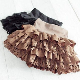 Eyelet Lace Layered Skort