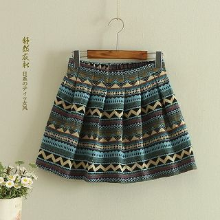 Storyland Patterned Pleated Skirt