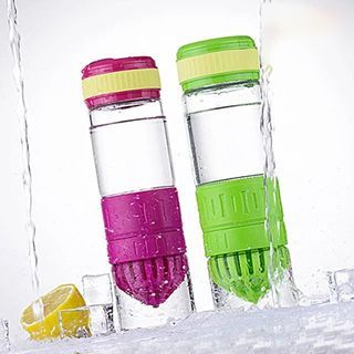 Jarsun Glass Water Bottle with Lemon Juice Infuser