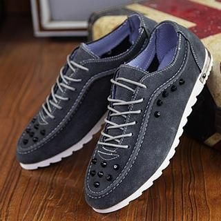 Preppy Boys Studded Lace-Up Deck Shoes