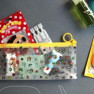 Full House Printed Pencil Case / Toiletry Bag
