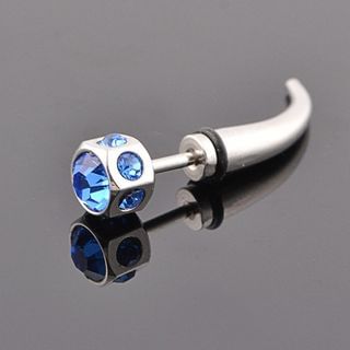 Trend Cool Titanium Steel Rhinestone Single Earrings