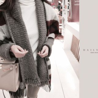 DAILY LOOK Open-Front Wool Blend Cardigan