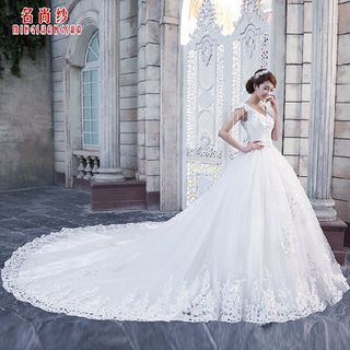 MSSBridal Lace Embroidered Ball Gown Wedding Dress