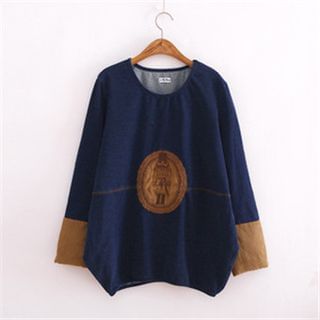 P.E.I. Girl Contrast Color Long Cotton Sweater