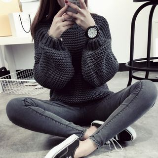 Qimi Chunky Puff Sleeve Sweater