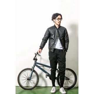 YIDESIMPLE Faux-Shearling Baseball Jacket