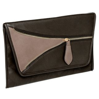 yeswalker Zip-Accent Clutch Black and Grey - One Size