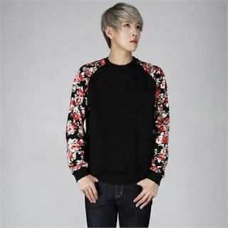 THE COVER Floral-Printing Sleeve T-Shirt