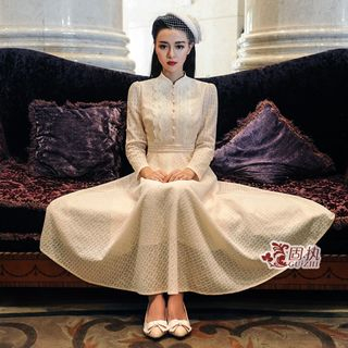GU ZHI Long-Sleeve Paneled Dress