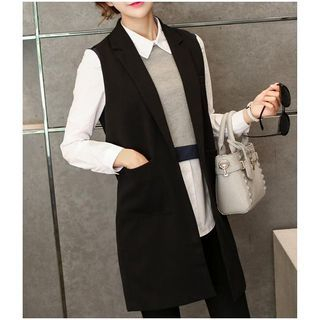 Sienne Sleeveless Long Blazer