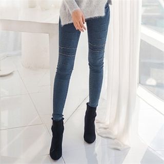 ERANZI Slit-Hem Skinny Jeans