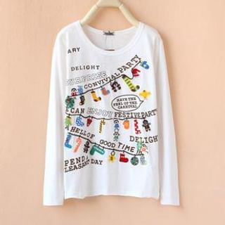 Cute Colors Embroidered Pullover