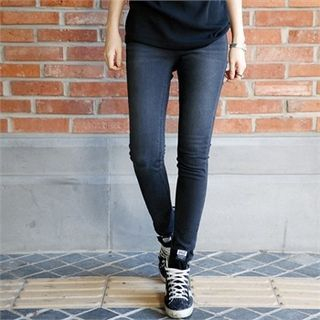 mayblue Brushed-Fleece Skinny Jeans