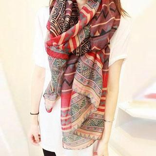 Sakana Print Chiffon Scarf