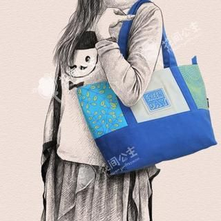 Flower Princess Printed Shoulder Bag Blue - One Size