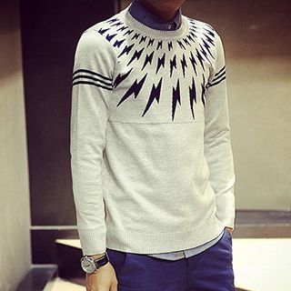 Besto Lightning Print Sweater
