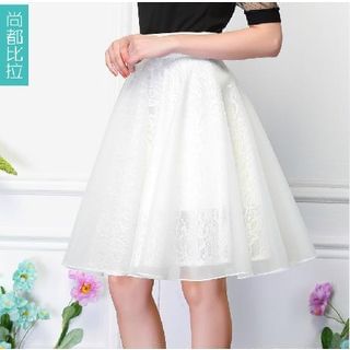 Sentubila Lace A-Line Skirt