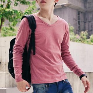 SeventyAge V-neck Long-Sleeve T-shirt