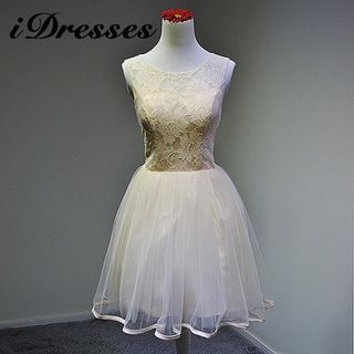 idresses Sleeveless Jacquard Bridesmaid Dress