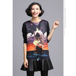 Sheeno Animal Print Long-Sleeve Dress