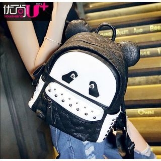 Youshine Panda Pattern Studded Backpack