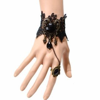 LENNI Jeweled Lace Bracelet With Ring