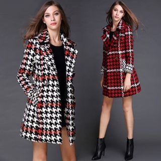 Tal.lu.lah Houndstooth Double-Breasted Coat