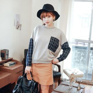 Tokyo Fashion Check Panel Pullover