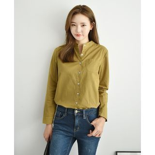Seoul Fashion Mandarin-Collar Colored Shirt