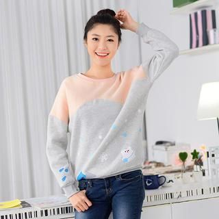 59 Seconds Print Two-Tone Pullover